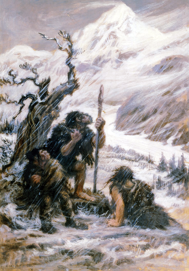 Snowbound_Neanderthals Charles R. Knight