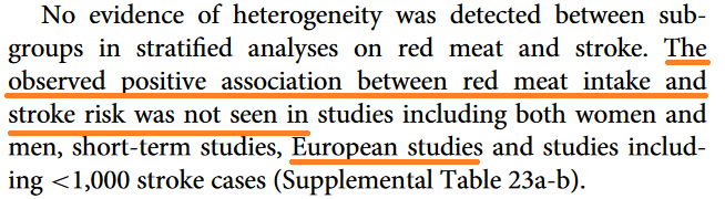 Viande rouge pas significatif europe