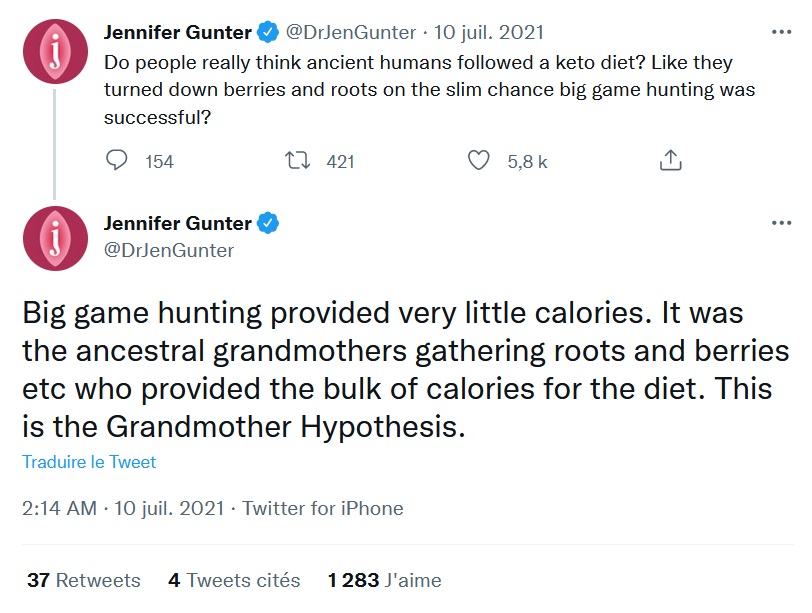 Hypothèse de la grand-mère Jennifer Gunter