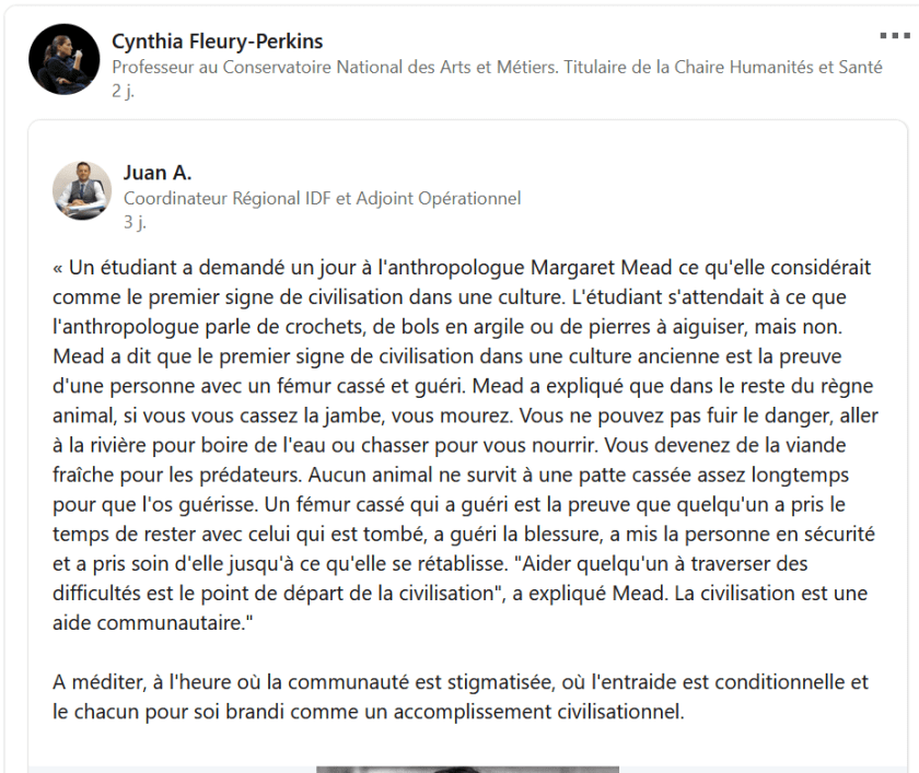 Le fémur de Margaret Linkedin Cynthia Fleury