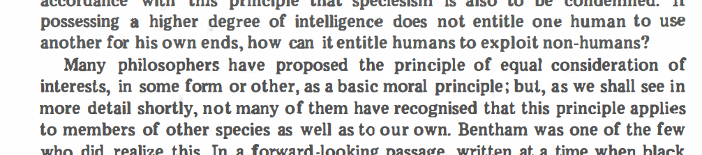 Ethique animale (1) : sur un argument de Peter&nbsp;Singer